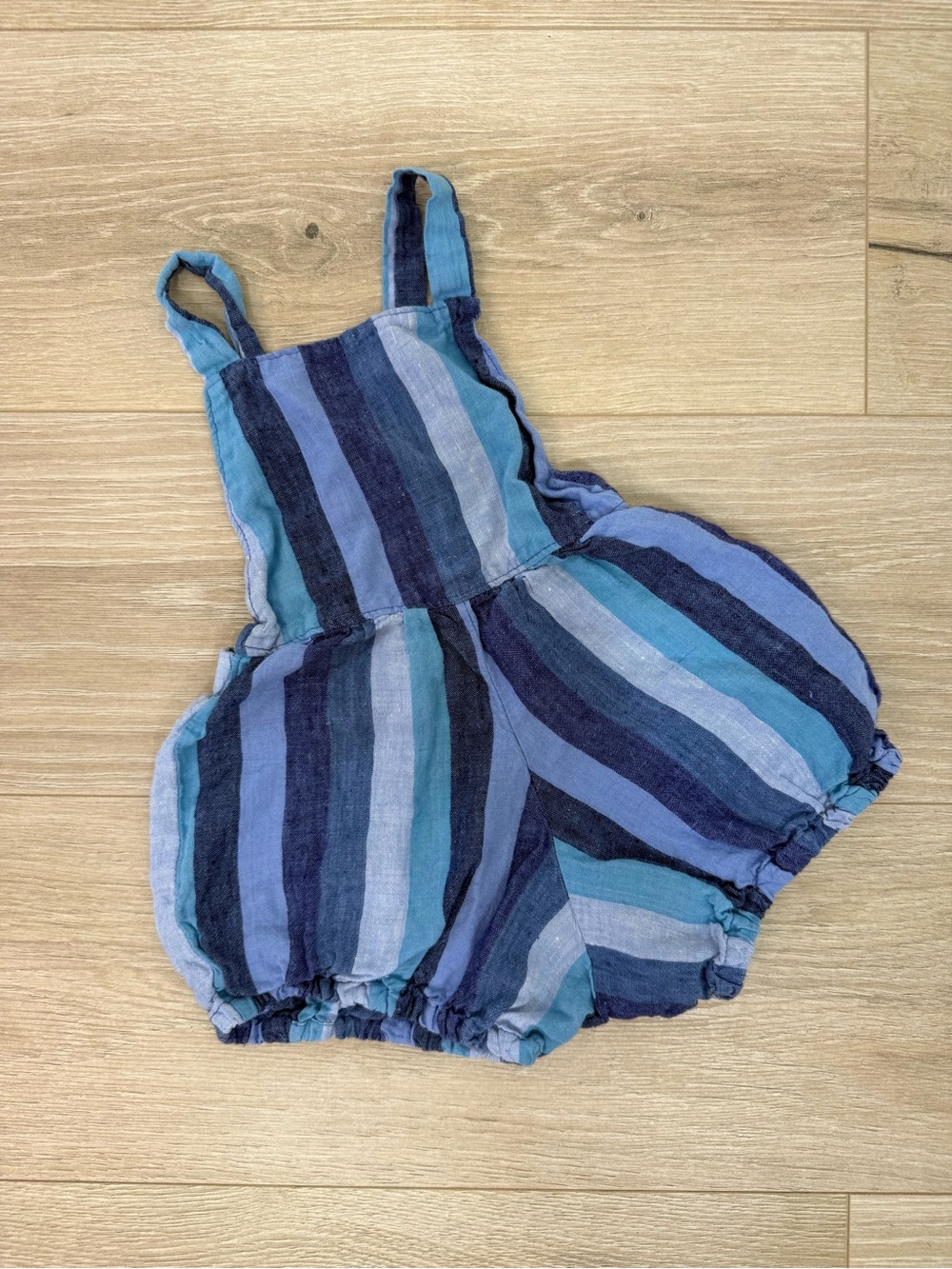 Mabo Blue Stripe Linen Mabel Playsuit